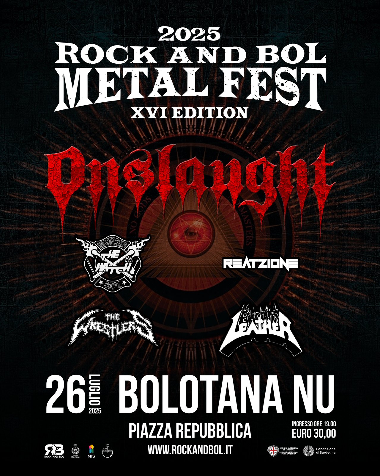 Rock and Bol Metal Fest XVI 2025 — Onslaught, The Wrestlers, Reatzione, Burning Leather